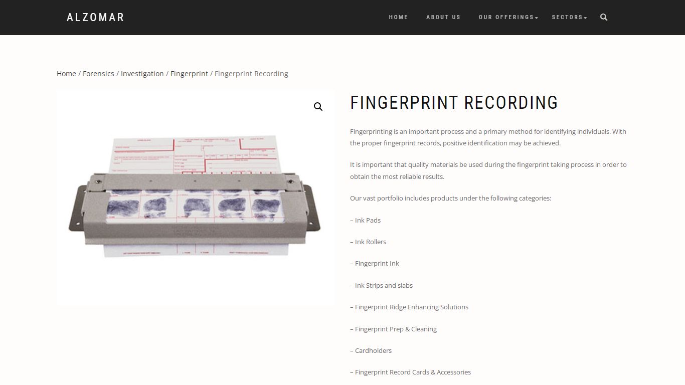 Fingerprint Recording – Alzomar